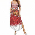 New Zealand Kiwi Bird Christmas Summer Maxi Dress Maori Inspired Knitted Patterns