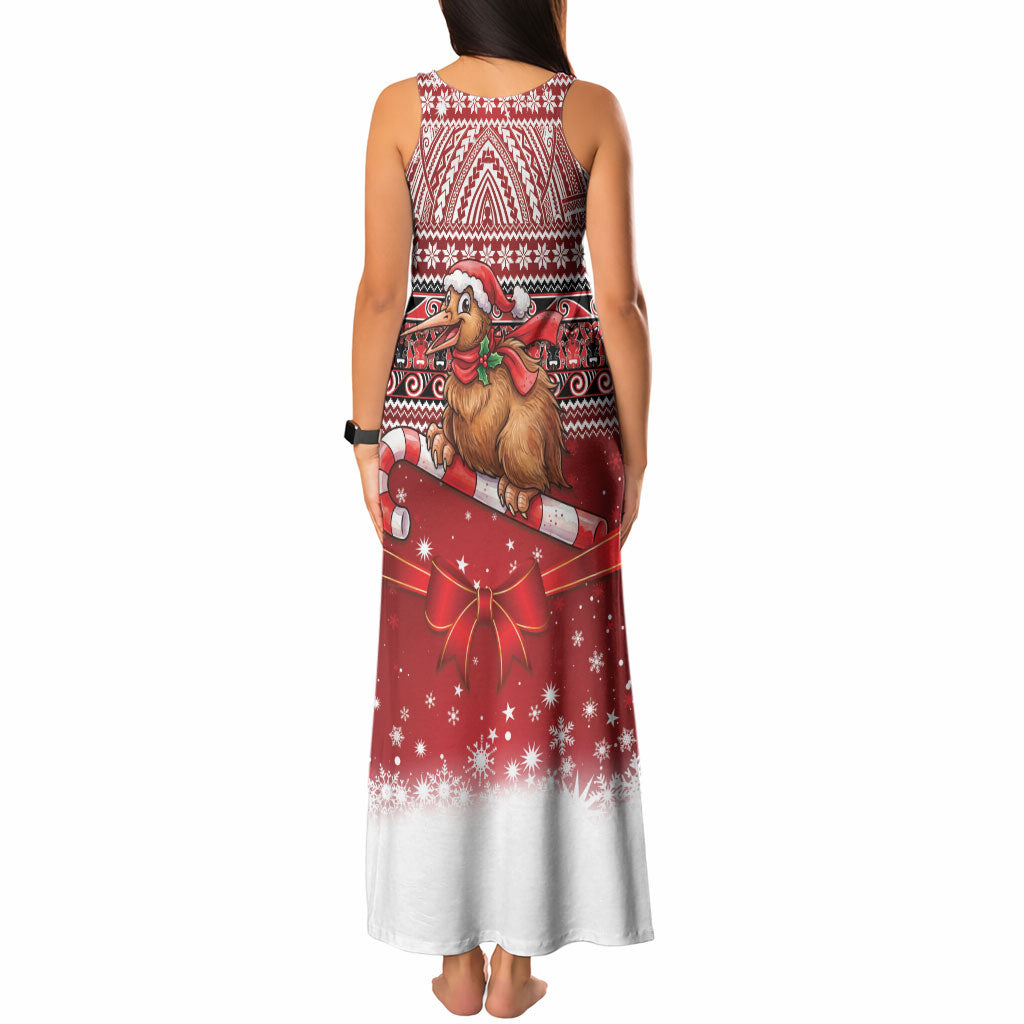 New Zealand Kiwi Bird Christmas Tank Maxi Dress Maori Inspired Knitted Patterns
