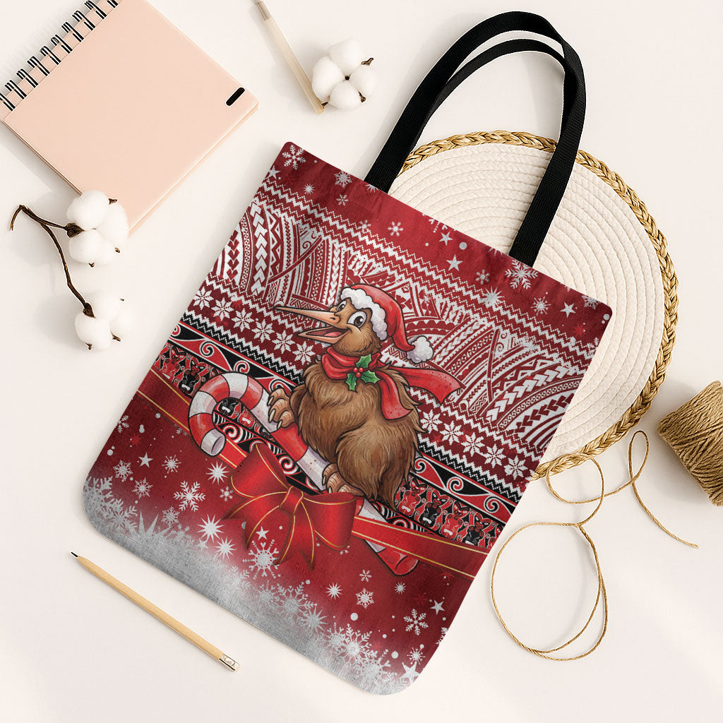 New Zealand Kiwi Bird Christmas Tote Bag Maori Inspired Knitted Patterns