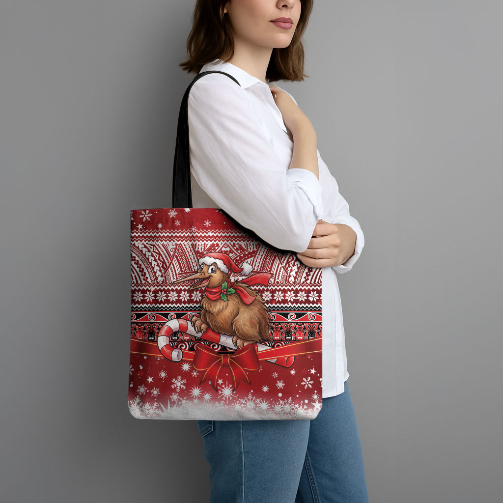 New Zealand Kiwi Bird Christmas Tote Bag Maori Inspired Knitted Patterns