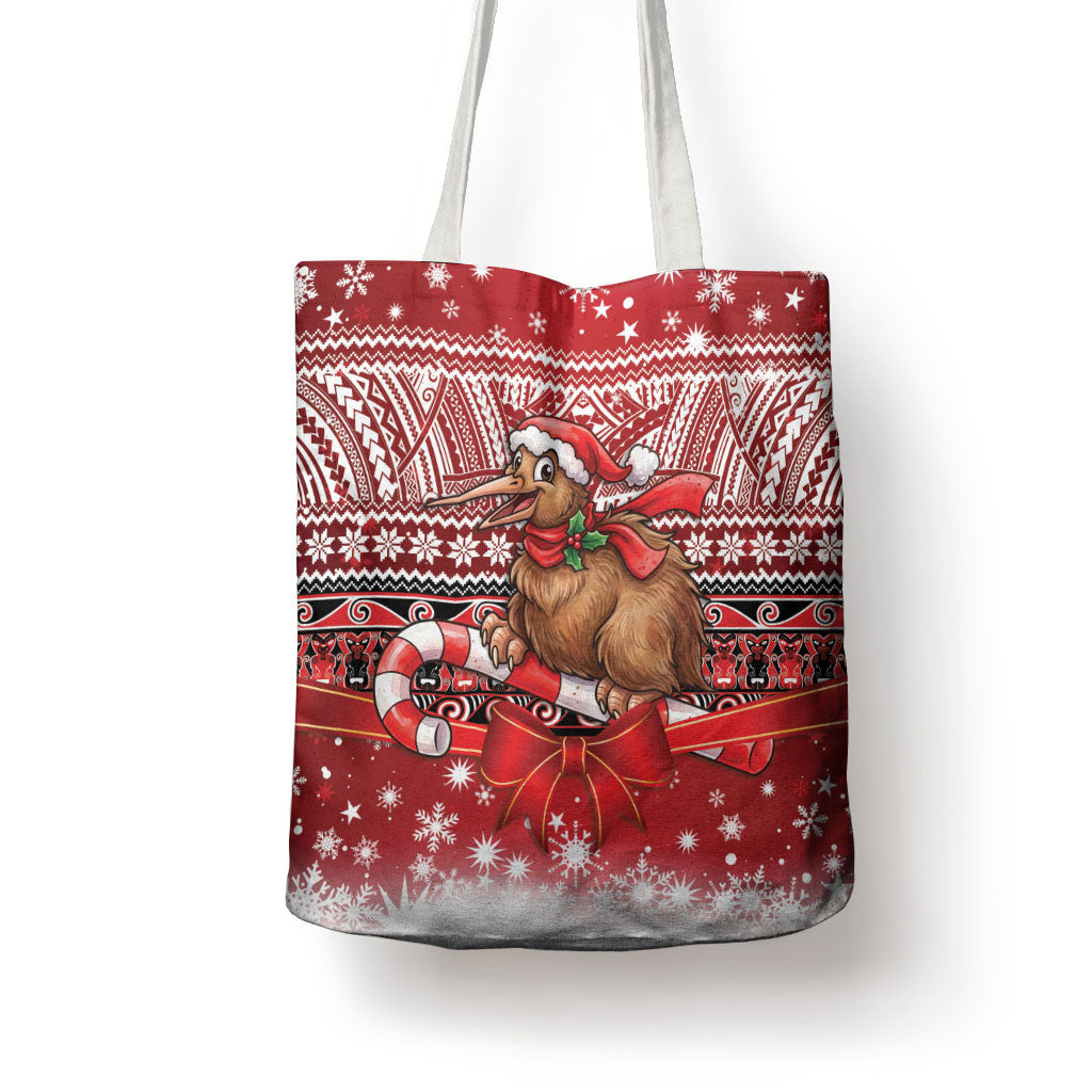 New Zealand Kiwi Bird Christmas Tote Bag Maori Inspired Knitted Patterns