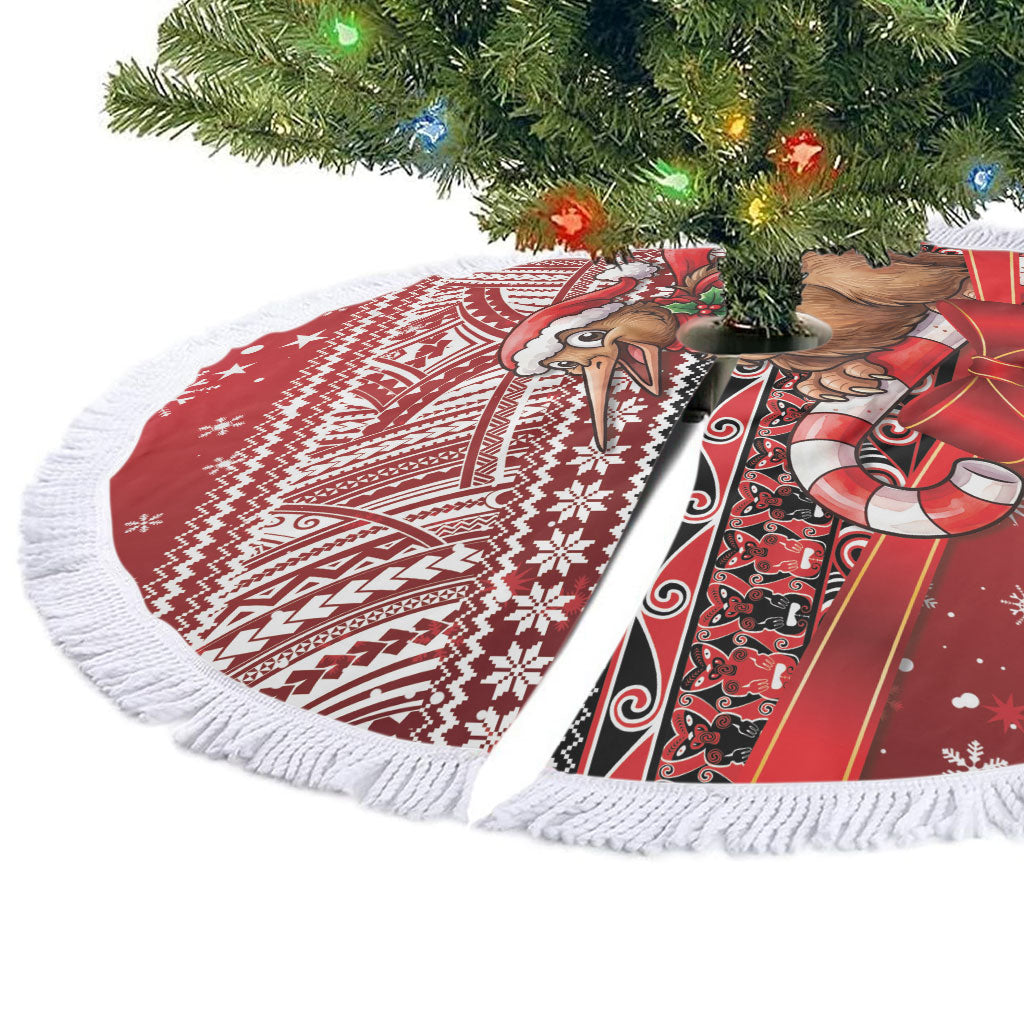 New Zealand Kiwi Bird Christmas Tree Skirt Maori Inspired Knitted Patterns