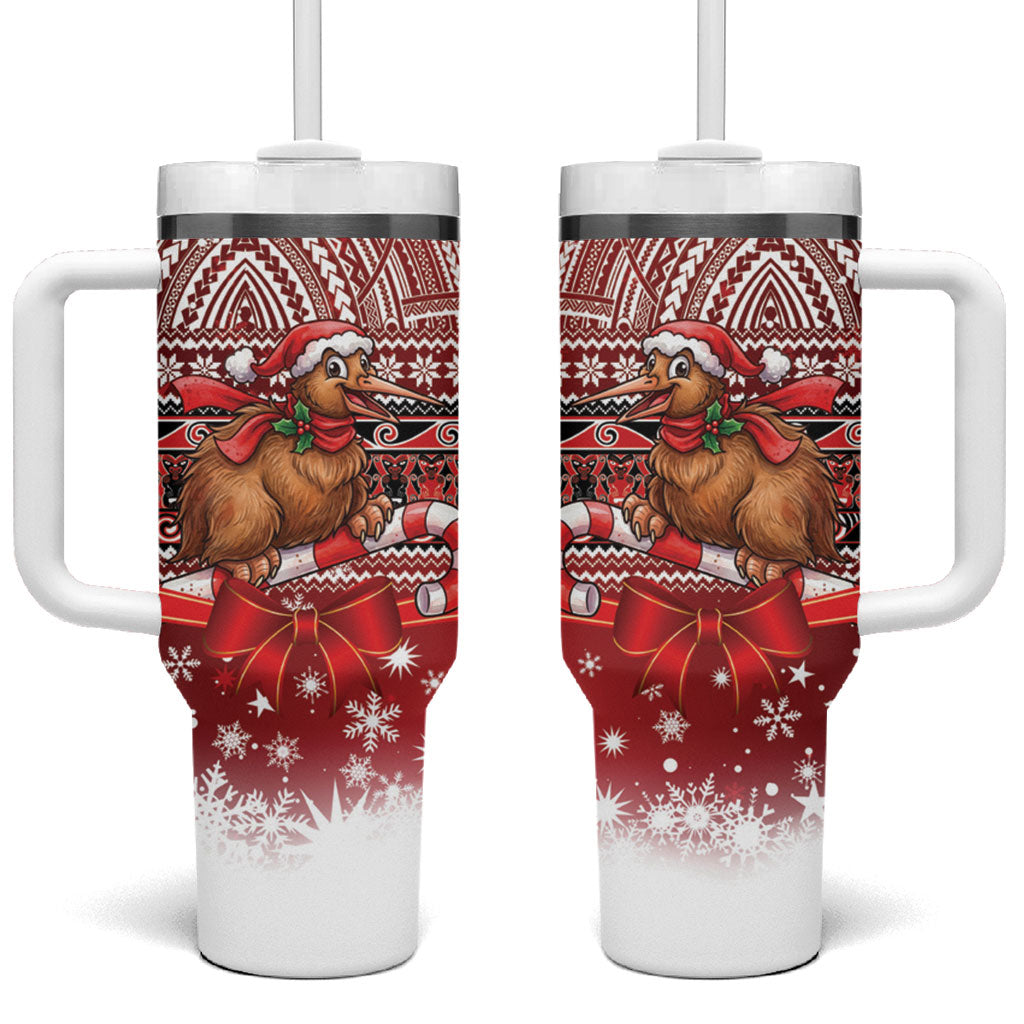 New Zealand Kiwi Bird Christmas Tumbler With Handle Maori Inspired Knitted Patterns