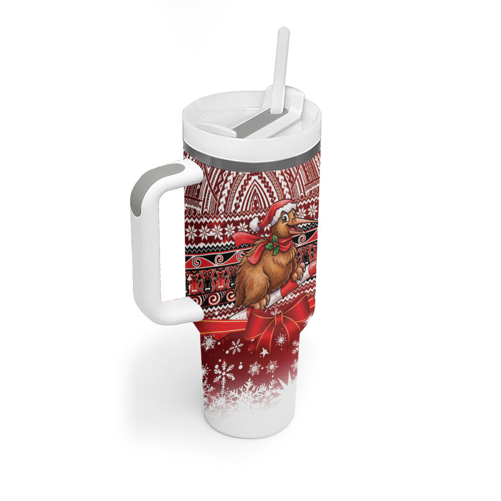 New Zealand Kiwi Bird Christmas Tumbler With Handle Maori Inspired Knitted Patterns