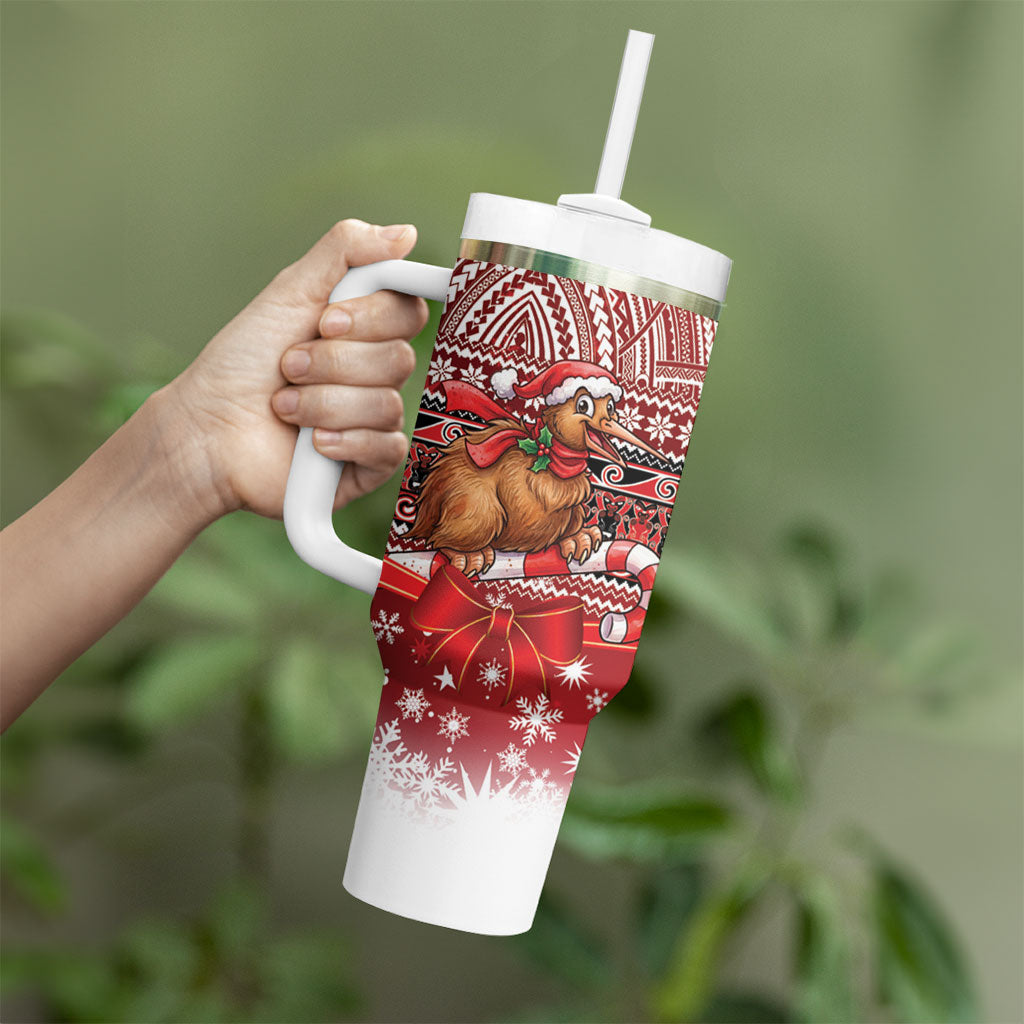 New Zealand Kiwi Bird Christmas Tumbler With Handle Maori Inspired Knitted Patterns