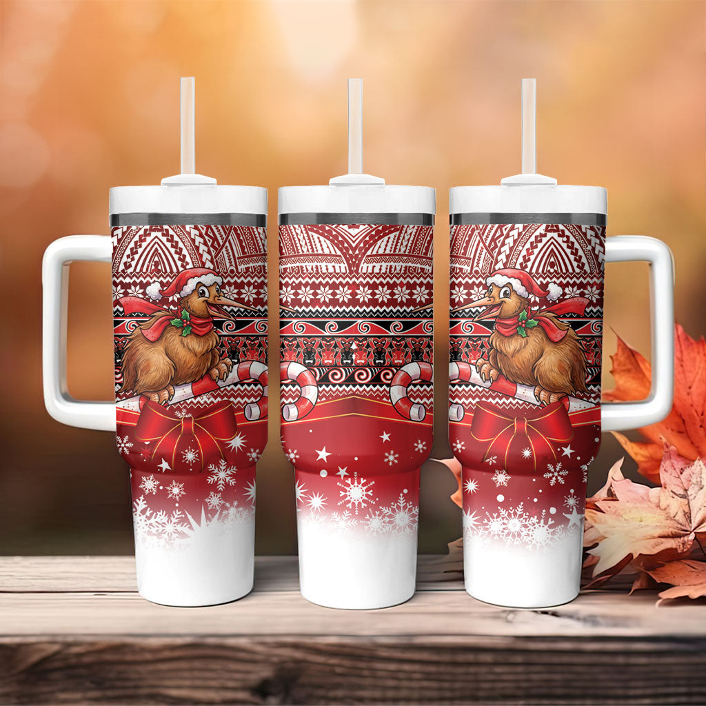 New Zealand Kiwi Bird Christmas Tumbler With Handle Maori Inspired Knitted Patterns
