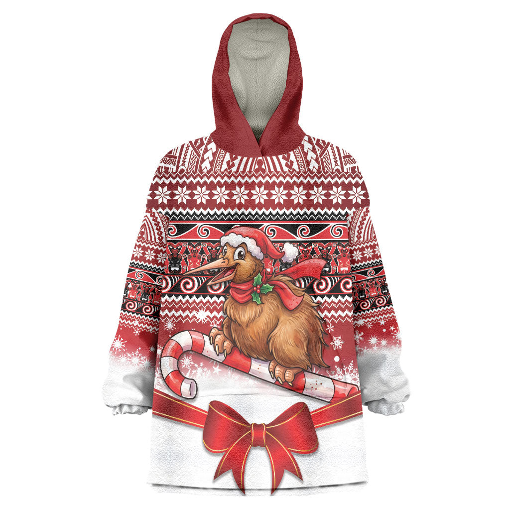 New Zealand Kiwi Bird Christmas Wearable Blanket Hoodie Maori Inspired Knitted Patterns