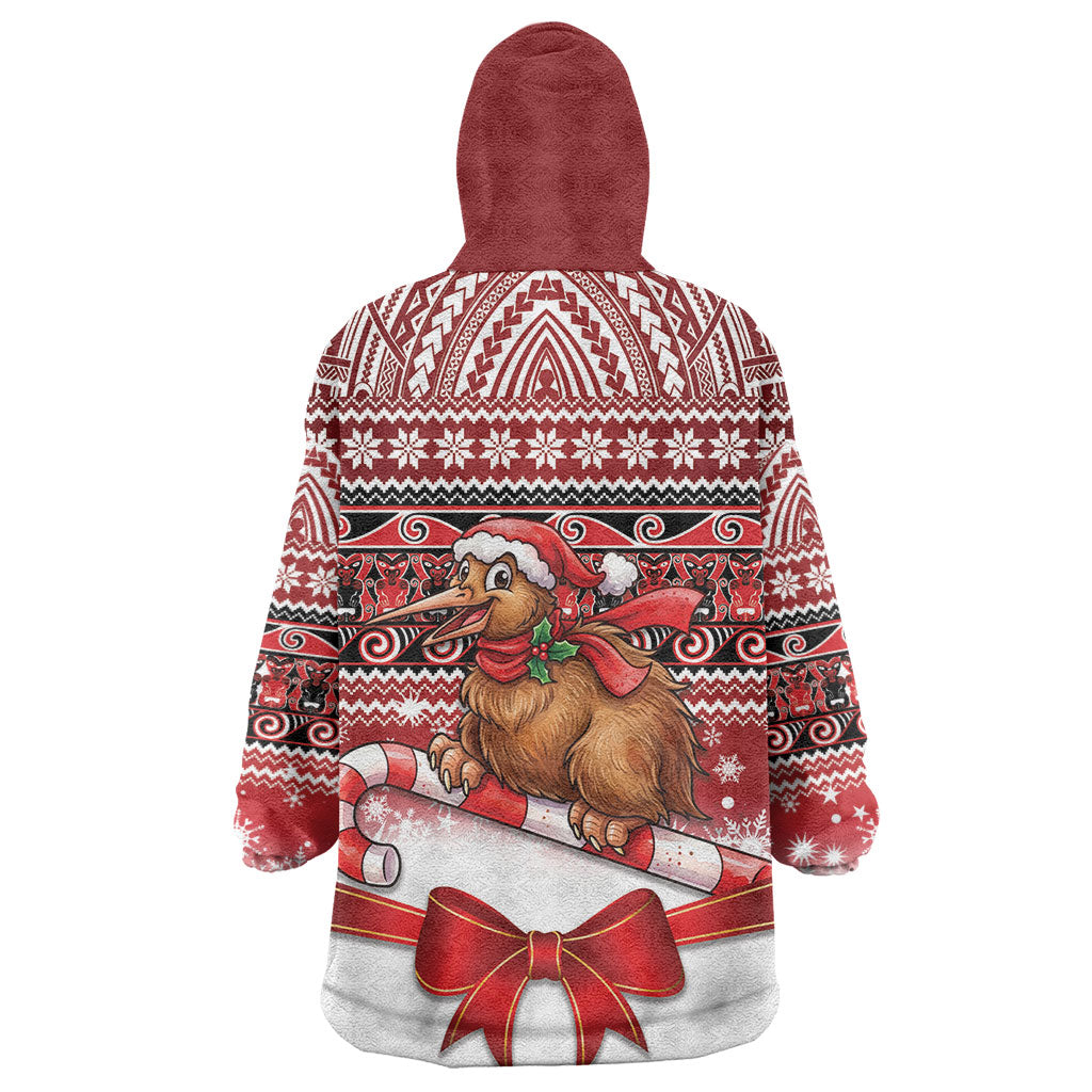 New Zealand Kiwi Bird Christmas Wearable Blanket Hoodie Maori Inspired Knitted Patterns