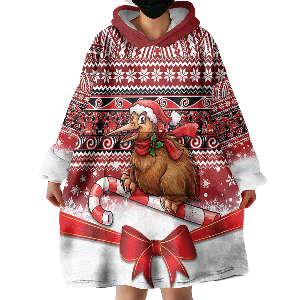New Zealand Kiwi Bird Christmas Wearable Blanket Hoodie Maori Inspired Knitted Patterns