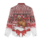 New Zealand Kiwi Bird Christmas Women Casual Shirt Maori Inspired Knitted Patterns