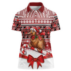 New Zealand Kiwi Bird Christmas Women Polo Shirt Maori Inspired Knitted Patterns
