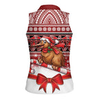 New Zealand Kiwi Bird Christmas Women Sleeveless Polo Shirt Maori Inspired Knitted Patterns