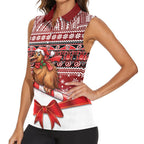 New Zealand Kiwi Bird Christmas Women Sleeveless Polo Shirt Maori Inspired Knitted Patterns