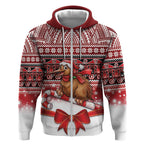 New Zealand Kiwi Bird Christmas Zip Hoodie Maori Inspired Knitted Patterns