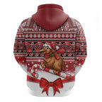 New Zealand Kiwi Bird Christmas Zip Hoodie Maori Inspired Knitted Patterns