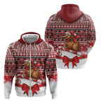 New Zealand Kiwi Bird Christmas Zip Hoodie Maori Inspired Knitted Patterns