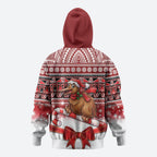 New Zealand Kiwi Bird Christmas Zip Hoodie Maori Inspired Knitted Patterns