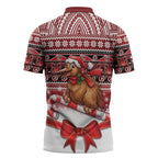 New Zealand Kiwi Bird Christmas Zipper Polo Shirt Maori Inspired Knitted Patterns