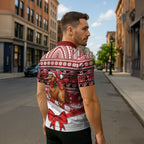 New Zealand Kiwi Bird Christmas Zipper Polo Shirt Maori Inspired Knitted Patterns