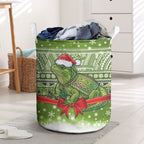 New Zealand Tuatara Christmas Laundry Basket Maori Inspired Knitted Patterns