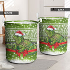 New Zealand Tuatara Christmas Laundry Basket Maori Inspired Knitted Patterns