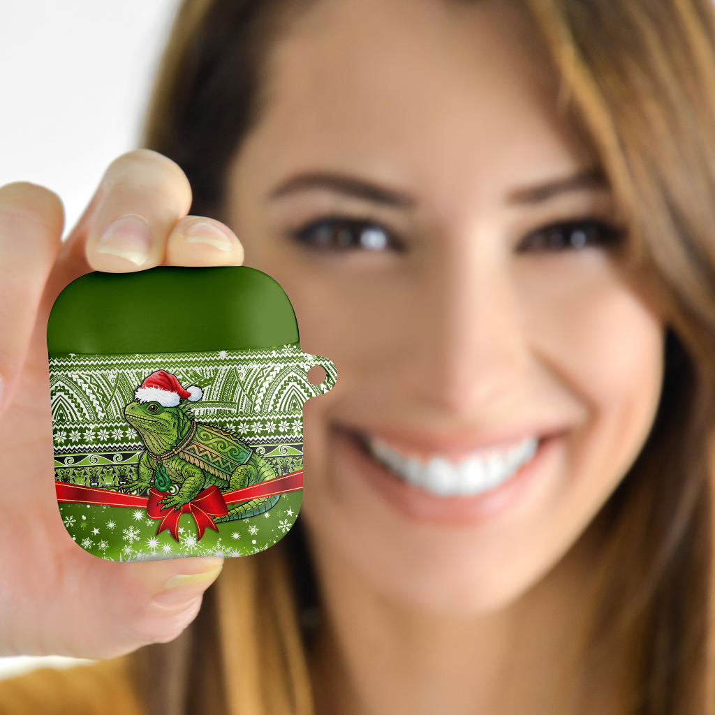 New Zealand Tuatara Christmas AirPods Case Maori Inspired Knitted Patterns