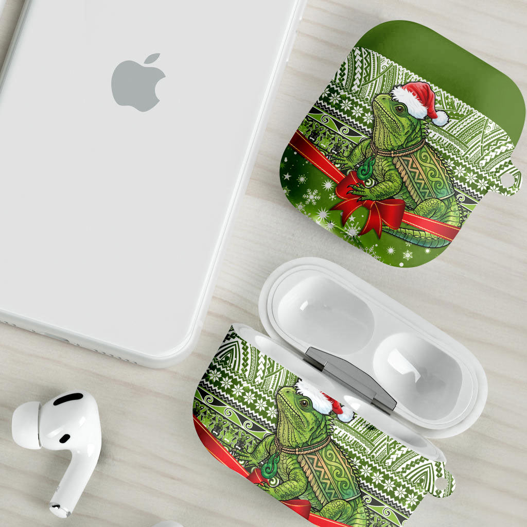 New Zealand Tuatara Christmas AirPods Case Maori Inspired Knitted Patterns