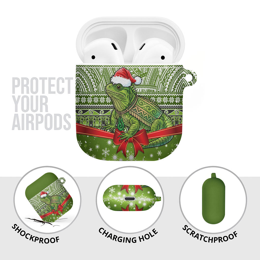 New Zealand Tuatara Christmas AirPods Case Maori Inspired Knitted Patterns