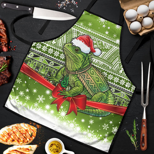 New Zealand Tuatara Christmas Apron Maori Inspired Knitted Patterns