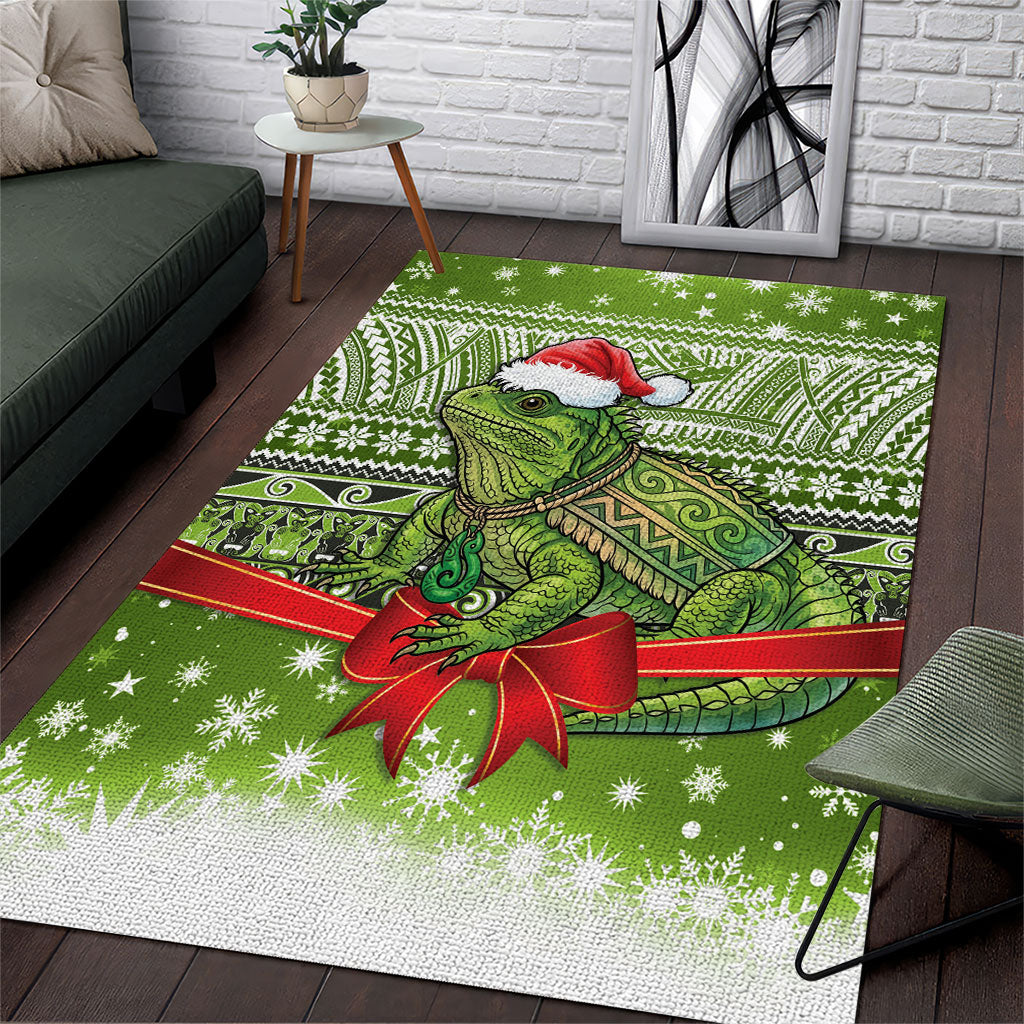 New Zealand Tuatara Christmas Area Rug Maori Inspired Knitted Patterns