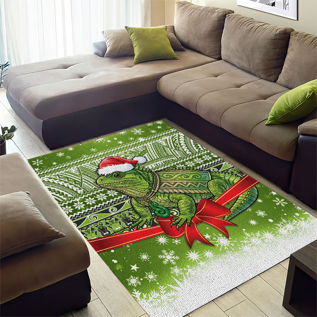 New Zealand Tuatara Christmas Area Rug Maori Inspired Knitted Patterns