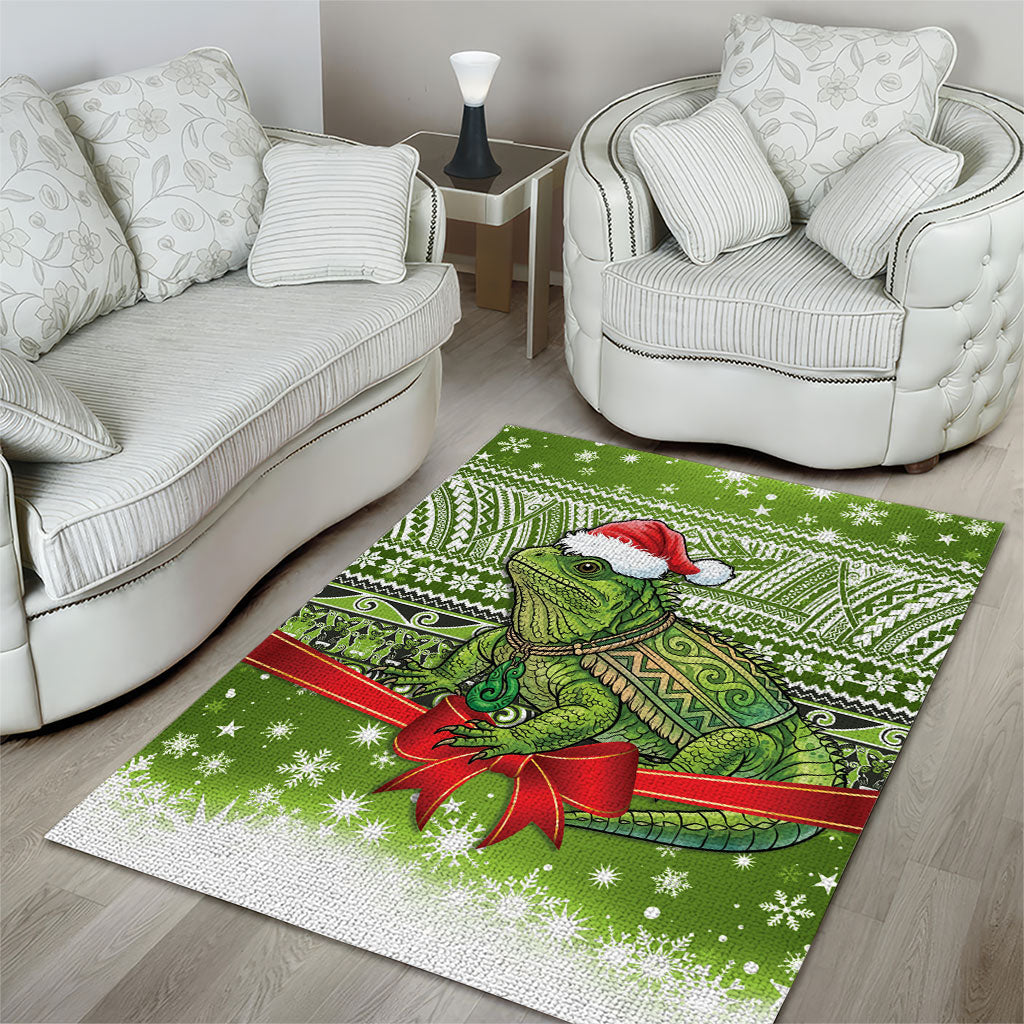 New Zealand Tuatara Christmas Area Rug Maori Inspired Knitted Patterns