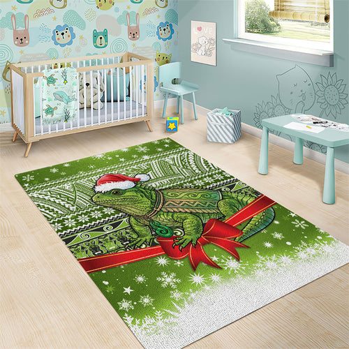 New Zealand Tuatara Christmas Area Rug Maori Inspired Knitted Patterns