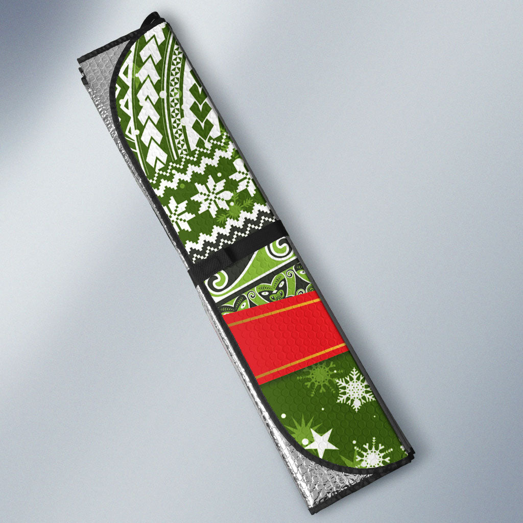 New Zealand Tuatara Christmas Auto Sun Shade Maori Inspired Knitted Patterns