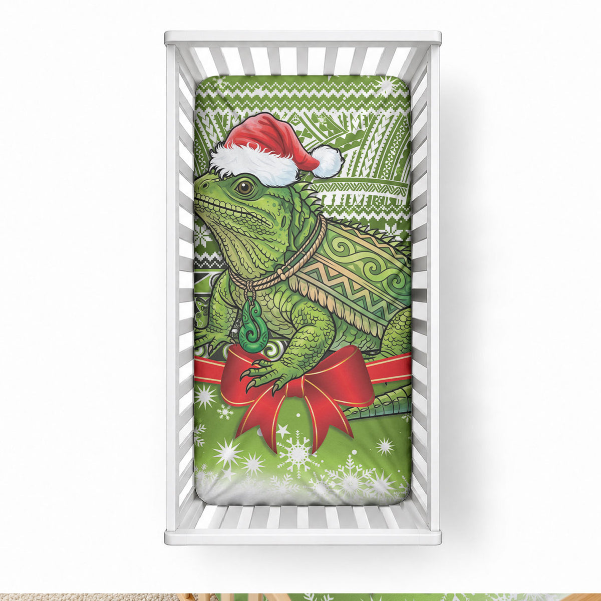 New Zealand Tuatara Christmas Baby Bed Cover Maori Inspired Knitted Patterns
