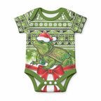 New Zealand Tuatara Christmas Baby Onesie Maori Inspired Knitted Patterns