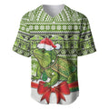 New Zealand Tuatara Christmas Baseball Jersey Maori Inspired Knitted Patterns
