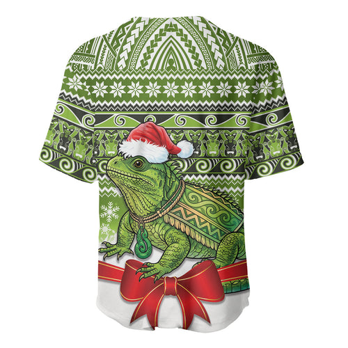 New Zealand Tuatara Christmas Baseball Jersey Maori Inspired Knitted Patterns