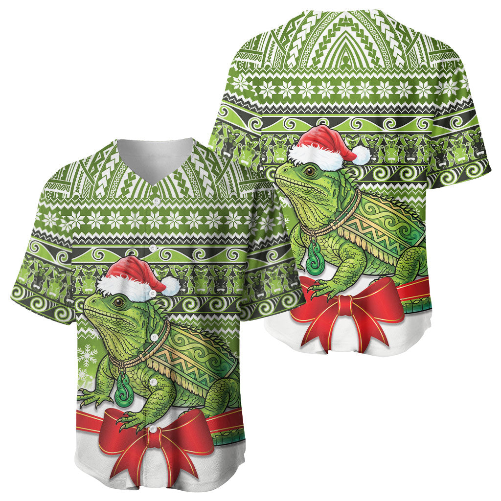 New Zealand Tuatara Christmas Baseball Jersey Maori Inspired Knitted Patterns