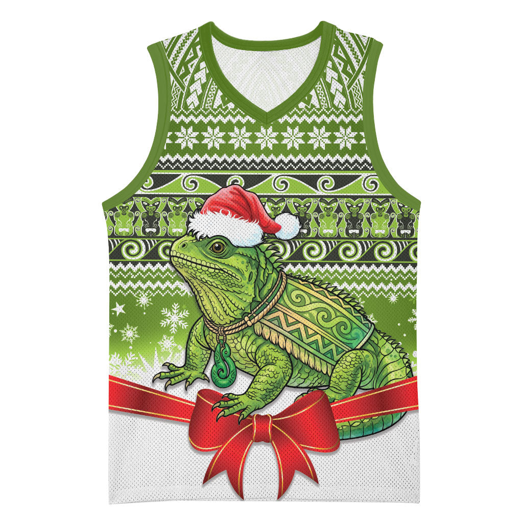 New Zealand Tuatara Christmas Basketball Jersey Maori Inspired Knitted Patterns