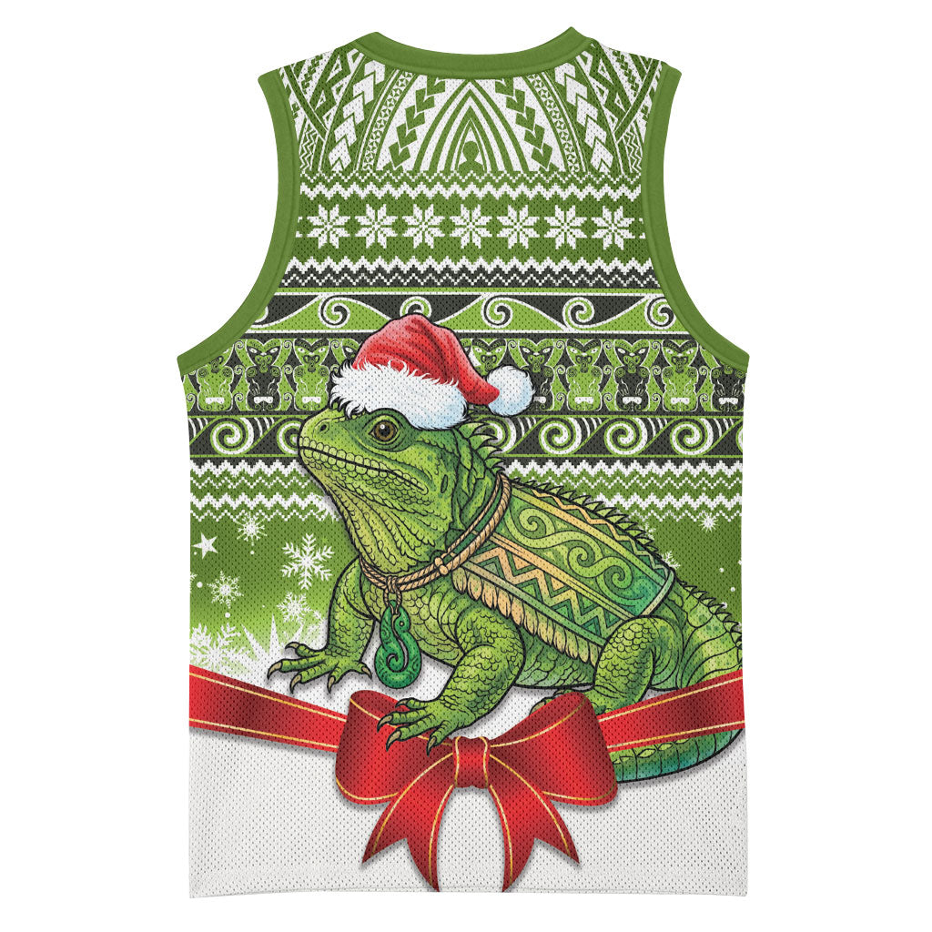 New Zealand Tuatara Christmas Basketball Jersey Maori Inspired Knitted Patterns