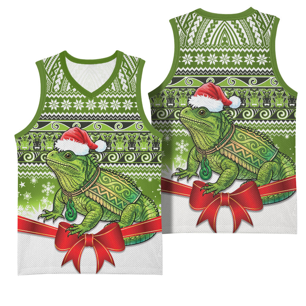 New Zealand Tuatara Christmas Basketball Jersey Maori Inspired Knitted Patterns