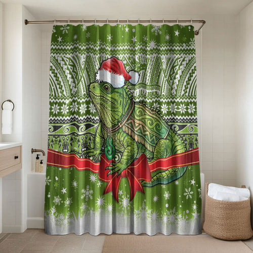 New Zealand Tuatara Christmas Bathroom Set Maori Inspired Knitted Patterns
