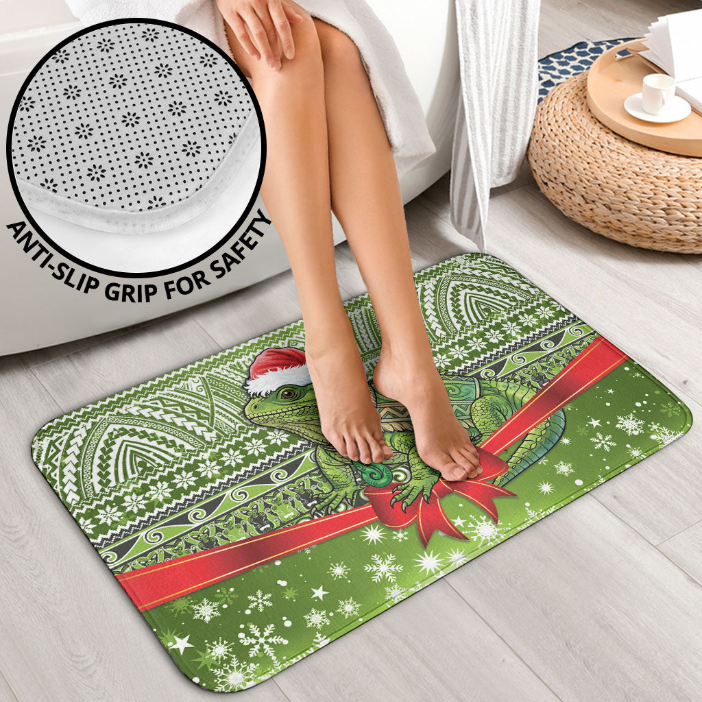 New Zealand Tuatara Christmas Bathroom Set Maori Inspired Knitted Patterns