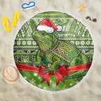 New Zealand Tuatara Christmas Beach Blanket Maori Inspired Knitted Patterns