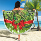 New Zealand Tuatara Christmas Beach Blanket Maori Inspired Knitted Patterns