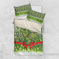 New Zealand Tuatara Christmas Bedding Set Maori Inspired Knitted Patterns