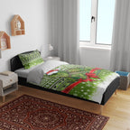 New Zealand Tuatara Christmas Bedding Set Maori Inspired Knitted Patterns