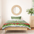 New Zealand Tuatara Christmas Bedding Set Maori Inspired Knitted Patterns