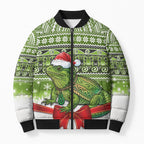 New Zealand Tuatara Christmas Bomber Puffer Jacket Maori Inspired Knitted Patterns